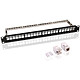 Goobay Panneau de brassage 24 ports UTP (95336) Panneau de brassage 24 ports CAT 6 UTP pour coffret / armoire / baie 1U