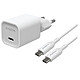 Mophie USB-C GaN Wall Adapter 20W + Câble liasse Chargeur USB-C 20W GaN + Câble liasse