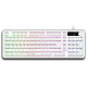 The G-Lab Keyz Caesium EX (Blanc) Clavier gaming filaire -  format 98% - USB - interrupteurs à membrane - molette de volume - rétroéclairage RGB - AZERTY, Français