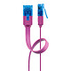 Goobay Câble RJ45 Plat Cat 6a U/UTP 2 m (Magenta) Câble Ethernet RJ45 Plat flexible catégorie 6a U/UTP 2 m (Magenta)