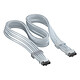 Corsair ThermalProtect PCIe 5.1 600 W 12V-2x6 - Blanc Câble 12V-2X6 avec protection thermique - Blanc