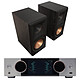 Onkyo Muse Y-50 Argent + Klipsch RP-600M II Ebène Lecteur audio réseau et Amplificateur stéréo 2 x 250 W - Wi-Fi/Bluetooth/Ethernet - AirPlay 2 - HDMI ARC/Optique/COAX/Phono MM/USB-A - Calibration Room EQ + Enceinte bibliothèque 100 Watts (par paire)