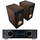 Onkyo Muse Y-40 Black + Klipsch RP-600M II Ebony Network audio player and Stereo amplifier 2 x 150 W - Wi-Fi/Bluetooth/Ethernet - AirPlay 2 - HDMI ARC/Optical/COAX/Phono M/USB-A + Bookshelf speaker 100 Watts (per pair)