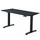 REKT RGo Touch Desk 140 EVO Noir  Bureau pour gamer - longueur 150 cm - profondeur 71 cm - hauteur réglable électriquement 72-122 cm - plateau en métal - gestion des câbles intégrée - tapis de souris intégral