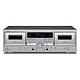 Teac W-1200 Argent Double platine cassette avec fonction lecture/enregistrement, port USB-B, sortie casque, entrée micro et connecteurs stéréo RCA