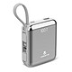 Volkano Solace Series 10 000 mAh with integrated USB-C and Lightning cables (White and Silver) Compact 10 000 mAh power bank with integrated USB-C and Lightning cables
