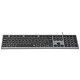 INOVU AW10G (AZERTY, Français) - Gris/Noir Clavier filaire ultra-plat - châssis aluminium - touches multimédia et pavé numérique (AZERTY, Français)