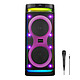 Volkano Enceinte Bluetooth Volkano X Titan Series Dual 10" - 100 W Enceinte sans fil 100 Watts RMS - Bluetooth - Radio FM - Effets lumineux - Autonomie 5h - AUX/USB/SD - Micro filaire