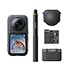 Insta360 X6 Essentials Bundle Midnight Black Caméra d'action 360° 8K avec photo 120MP, stabilisation FlowState, Wi-Fi, Bluetooth, IPX8, batterie 2600 mAh + Pack Accessoires