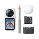 Insta360 X6 Essentials Bundle Arctic White Caméra d'action 360° 8K avec photo 120MP, stabilisation FlowState, Wi-Fi, Bluetooth, IPX8, batterie 2600 mAh + Pack Accessoires
