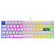 The G-Lab Keyz Hydrogen (Blanc/Bleu) Gaming keyboard - ultra-compact 60% format - membrane switches - RGB backlighting - compatible with PC, PlayStation and Xbox - AZERTY, French