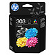 HP 303 (3YM92AE-LS1) - Pack de 2 cartouches d'encre Noir/3 Couleurs Pack de 2 cartouches d'encre 1x Noire et 1x 3 couleurs (200 pages en noir et 165 pages en trois couleurs)