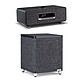 Ruark Audio R3S Charcoal + RS1 Charcoal Chaine Hifi - 30 Watts - Bluetooth 5.2 - double tuner FM/DAB - lecteur CD - écran OLED - RCA/Optique/USB + Caisson de basses 100W
