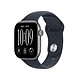 Apple Watch Series 12 GPS 42 mm Aluminium Gris sidéral Bracelet Sport Bleu marine M/L Montre connectée - Aluminium - Étanche IP6X - GPS - Fréquence cardiaque/ECG/Oxygène sanguin/Température - Écran OLED Retina Always On - Wi-Fi 4 / Bluetooth 5.3 - watchOS 27 - Bracelet sport M/L