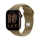 Apple Watch Series 12 GPS 42 mm Aluminium Bronze sombre Bracelet Sport Olive S/M Montre connectée - Aluminium - Étanche IP6X - GPS - Fréquence cardiaque/ECG/Oxygène sanguin/Température - Écran OLED Retina Always On - Wi-Fi 4 / Bluetooth 5.3 - watchOS 27 - Bracelet sport S/M