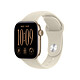 Apple Watch Series 12 GPS + Cellular 42 mm Aluminium Or clair Bracelet Sport Sable S/M  Montre connectée 5G LTE - Aluminium - Étanche IP6X - GPS - Fréquence cardiaque/ECG/Oxygène sanguin/Température - Écran OLED Retina Always On - Wi-Fi 4 / Bluetooth 5.3 - watchOS 27 - Bracelet sport S/M