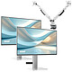 INOVU 27" LED - 2x AURA MBS27 + Support de bureau INOVU LT2 Blanc Deux écrans PC 2.5K - 2560 x 1440 pixels - 4 ms - Format 16/9 - Dalle IPS - 144 Hz - HDR - Adaptive-Sync - HDMI/DisplayPort/USB-C - Pivot - Argent
