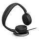 Jabra Evolve3 65 Flex Link390C MS + Wireless Charging Pad Micro-casque sans fil stéréo professionnel pliable - Bluetooth 5.3 - réduction de bruit active - USB-C - certifié Microsoft Teams - socle de charge sans fil
