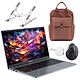 Blackview AceBook 6 R3 3300U 16/512 + Souris sans fil pour gaucher + Support pliable INOVU INSUTR16 + INOVU Blush Backpack (Marron) + INOVU Chargeur Secteur USB-C 70W GaN PC portable Blackview AceBook 6 R3 3300U 16/512 Windows 11 Professionnel + Souris sans-fil ergonomique pour gaucher + Sac à dos + Support pliable + Chargeur USB-C + Câble USB4