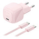 Belkin BoostCharge Chargeur Secteur USB-C Compact 30W (Rose) Chargeur secteur USB-C compact (30 W) pour MacBook Neo et câble USB-C à gaine tressée