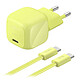 Belkin BoostCharge Chargeur Secteur USB-C Compact 30W (Vert) Chargeur secteur USB-C compact (30 W) pour MacBook Neo et câble USB-C à gaine tressée