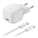Belkin BoostCharge Chargeur Secteur USB-C Compact 30W (Blanc) Chargeur secteur USB-C compact (30 W) pour MacBook Neo et câble USB-C à gaine tressée