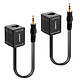 Lindy Extendeur Audio Analogique Cat.6 3.5 mm, 500 m Extendeur audio analogique avec 2 boitiers TX ou RX avec câbles audio jack stéréo 3.5 mm et ports réseau pour extension jusqu'à 500 m via câble réseau