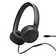 JBL TUNE 530C Black Closed-back wired on-ear headphones with built-in microphone - Hi-Res - Tangle-free flat cable - USB-C