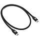 OWC Câble Thunderbolt 5 (80 Gb/s) USB-C - M/M - 0.8 m - Noir Câble USB-C Thunderbolt 5 (80 Gb/s) - Compatible Thunderbolt, USB et DisplayPort - PowerDelivery 240 W - M/M