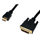 Câble DVI-D Single Link mâle / HDMI mâle (5 mètres) plaqué or Câble DVI-D Single Link mâle / HDMI mâle (5 mètres) plaqué or