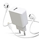 Avizar Pack Chargeur Secteur USB 2.1A et Écouteurs Filaires Lightning  Blanc - Le pack idéal pour tous les nouveaux détenteurs d'un smartphone doté d'un port Lightning