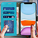 Avis Avizar Housse Apple iPhone 11 Étui Porte carte Support Vidéo Vintage Bleu turquoise