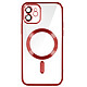 Avizar Coque MagSafe pour iPhone 12 Silicone Protection Caméra  Contour Chromé Rouge Coque MagSafe conçue spécifiquement pour votre Apple iPhone 12