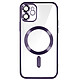 Avizar Coque MagSafe pour iPhone 11 Silicone Protection Caméra  Contour Chromé Violet - Coque MagSafe conçue spécifiquement pour votre Apple iPhone 11
