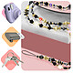 Avizar Bijou de Téléphone Perles Heishi Noir et Perles Multicolore 80cm avec Dragonne pas cher