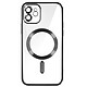 Avizar Coque MagSafe pour iPhone 12 Silicone Protection Caméra  Contour Chromé Noir - Coque MagSafe conçue spécifiquement pour votre Apple iPhone 12