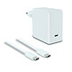 Metronic 395662 Chargeur secteur 45W + câble USB-C mâle/mâle 2,5 m - blanc