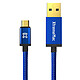 Xtrememac - Câble reversible USB-C vers USB-A 10cm - bleu Câble ultra court et ultra portable de 10Cm