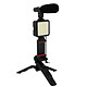 Muvit Kit Vlogging Micro Jack 3.5mm Trépied Support Smartphone Flash LED Noir