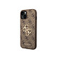 Guess Coque pour Apple iPhone 15 PU 4G Big Marron Coque conçue sur mesure pour Apple iPhone 15