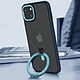 Avizar Coque MagSafe pour iPhone 15 Plus Silicone Gel Anneau Fonction Support  Dos Givré Contour Bleu Ciel pas cher