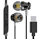 Écouteurs Filaires USB C Intra-auriculaires Microphone et Boutons LinQ Noir Écouteurs filaires USB-C noir, signé LinQ pour profiter pleinement de vos chansons