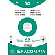 EXACOMPTA Paquet 50 fiches sous film - bristol quadrillé 5x5 perforé 148x210mm - Blanc Fiche Bristol