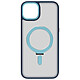 Avizar Coque MagSafe pour iPhone 15 Silicone Gel Anneau Fonction Support  Dos Givré Contour Bleu Ciel Coque MagSafe à contour Bleu Ciel, assurant la sécurité de votre AppleiPhone 15 au quotidien