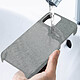 Acheter Avizar Coque iPhone 12 / 12 Pro Rigide Finition Tissu Anti-traces Lavable Gris clair