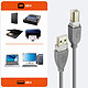 Avis LinQ Câble USB-A 2.0 vers USB-B 2.0 Transfert Rapide Connexion Stable 1,8m  Gris