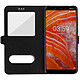 Avizar Housse Nokia 3.1 Plus Étui Double Fenêtre Fonction Support Coque Silicone - noir pas cher