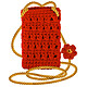 Avizar Sac Bandoulière pour Smartphone Tricoté Main Motif Fleur  Rouge - Un sac bandoulière pour smartphone de la série FlowerWeave