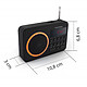 Metronic 477204 - Radio portable FM MP3 avec ports USB/micro SD - noir et orange Radio portable FM MP3 avec ports USB/micro SD - noir et orange