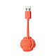 NATIVE UNION Câble Micro USB vers USB 2.0 Key Forme de Nœud Marin en Nylon Tissé Résistant Orange Permet de recharger votre appareil et/ou de synchroniser ses données avec votre ordinateur ou tablette